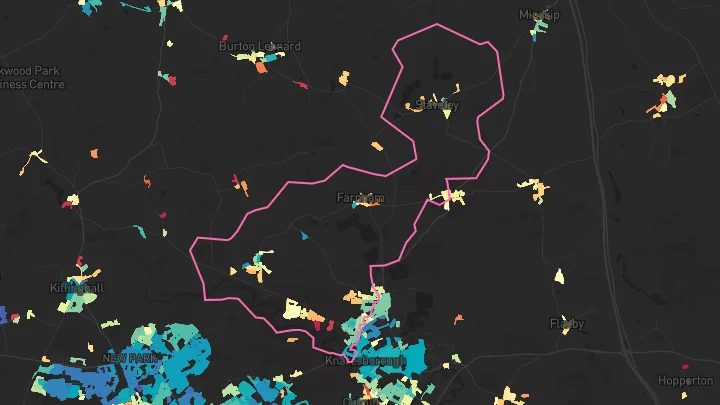 House price heatmap showing property values across Knaresborough