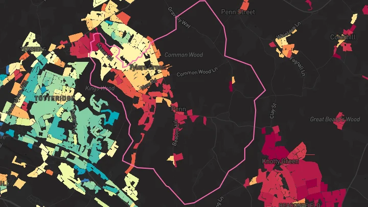 House price heatmap showing property values across Penn