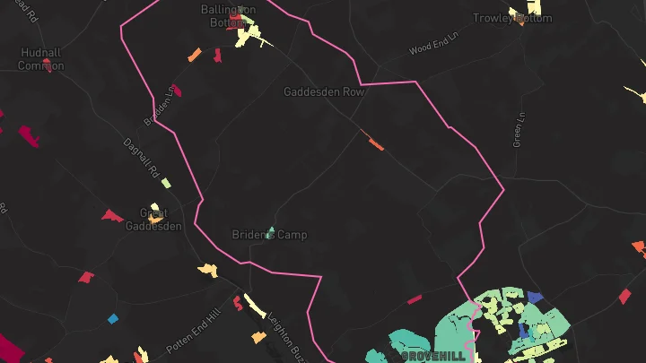 House price heatmap showing property values across Hemel Hempstead
