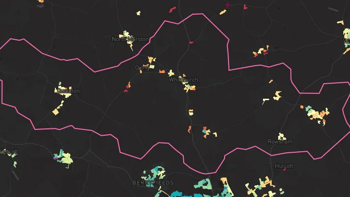 House price heatmap showing property values across Wingrave