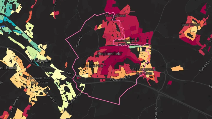 House price heatmap showing property values across Beaconsfield