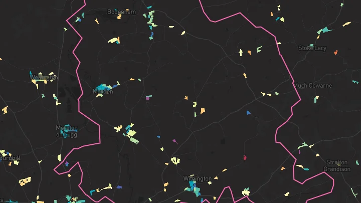 House price heatmap showing property values across Marden