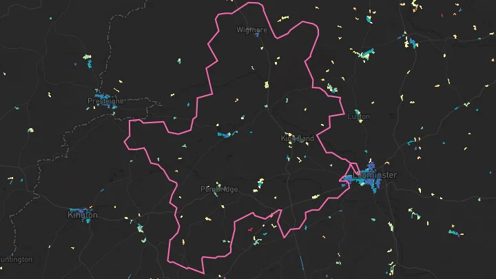 House price heatmap showing property values across Wigmore