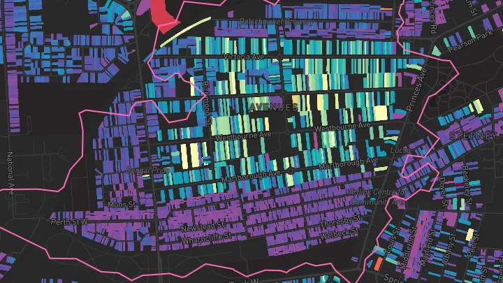 House price heatmap showing property values across Hull