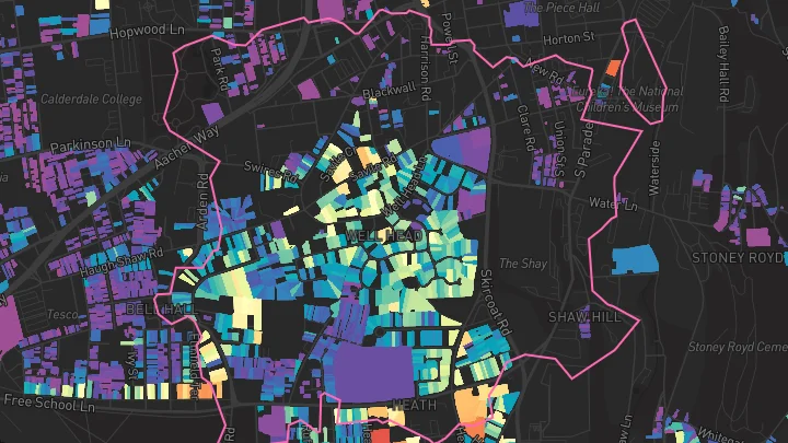 House price heatmap showing property values across Halifax