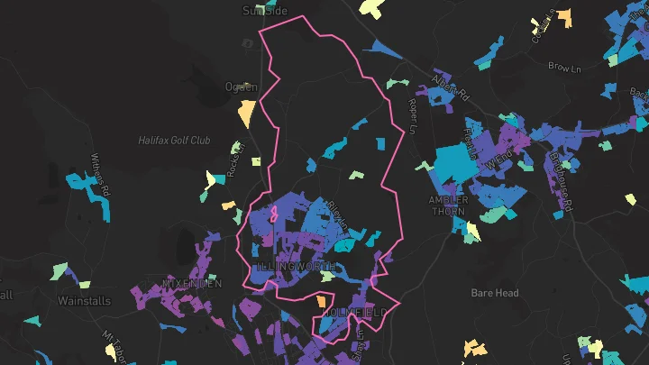 House price heatmap showing property values across Halifax