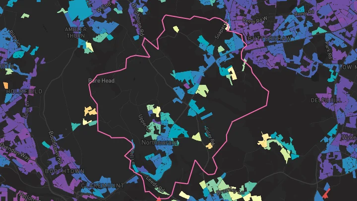 House price heatmap showing property values across Halifax