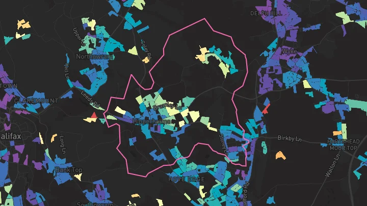 House price heatmap showing property values across Halifax
