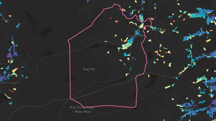 House price heatmap showing property values across Ripponden