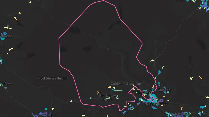 House price heatmap showing property values across Heptonstall