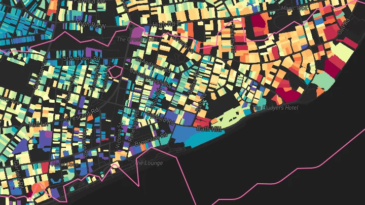 House price heatmap showing property values across Felixstowe