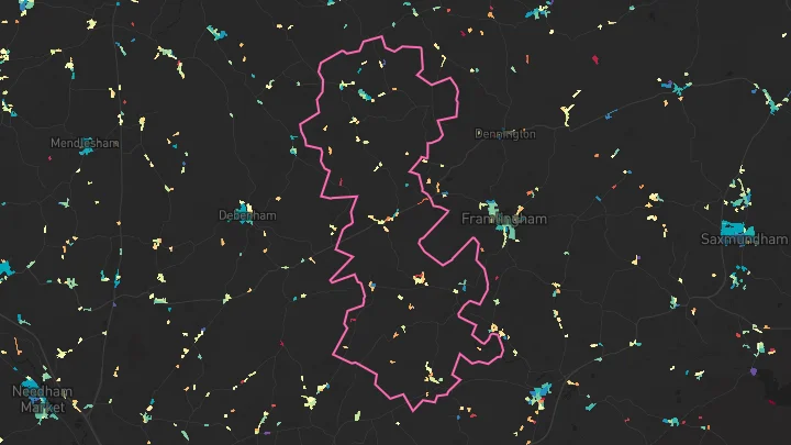 House price heatmap showing property values across Worlingworth