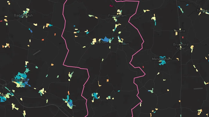 House price heatmap showing property values across Stowupland