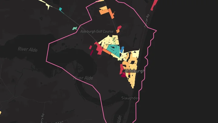 House price heatmap showing property values across Aldeburgh