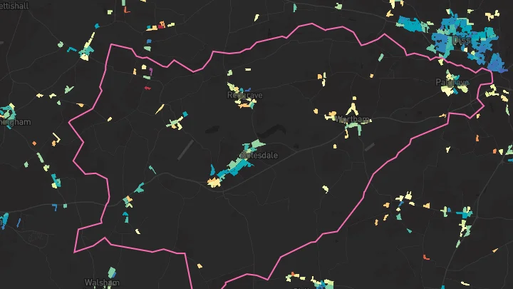 House price heatmap showing property values across Rickinghall