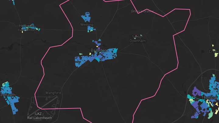 House price heatmap showing property values across Brandon