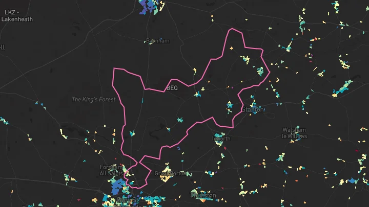 House price heatmap showing property values across Barningham