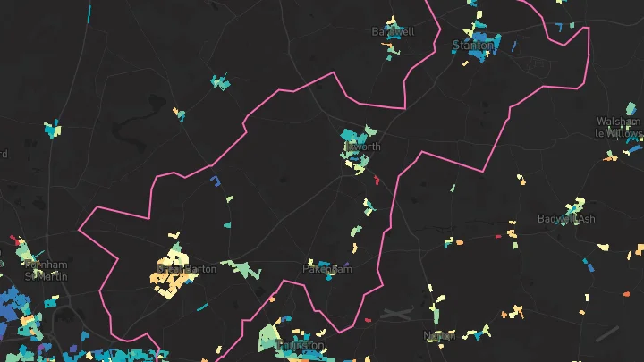 House price heatmap showing property values across Stanton