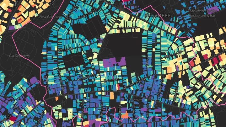 House price heatmap showing property values across Ipswich