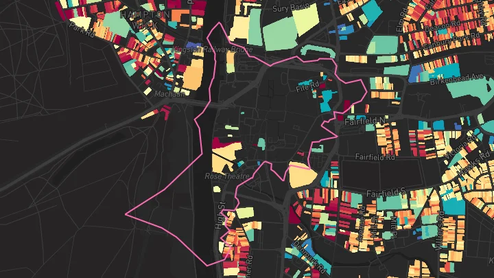 House price heatmap showing property values across Kingston