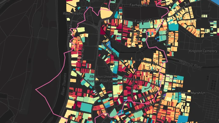 House price heatmap showing property values across Kingston
