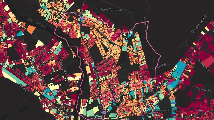 House price heatmap showing property values across Kingston