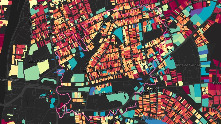 House price heatmap showing property values across Norbiton