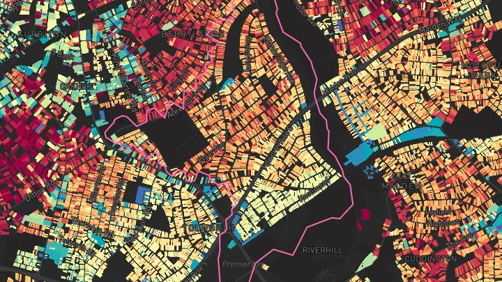 House price heatmap showing property values across Tolworth
