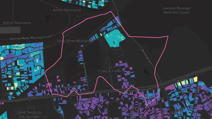 House price heatmap showing property values across Liverpool