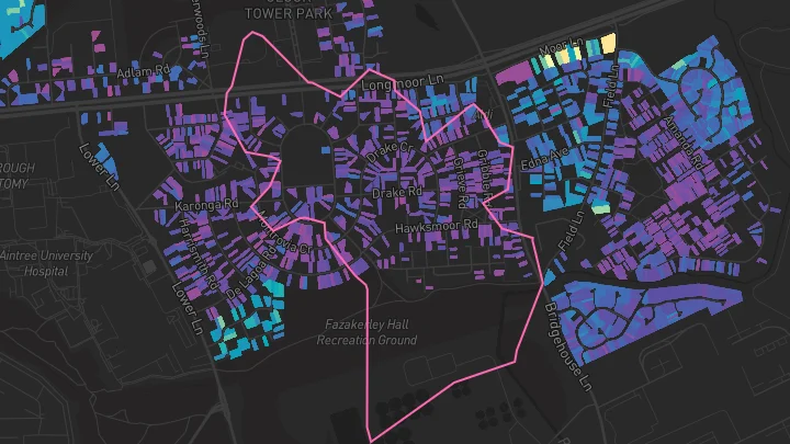 House price heatmap showing property values across Liverpool