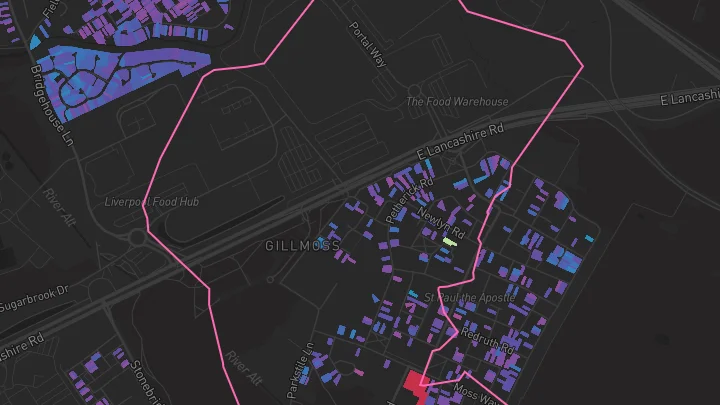 House price heatmap showing property values across Liverpool