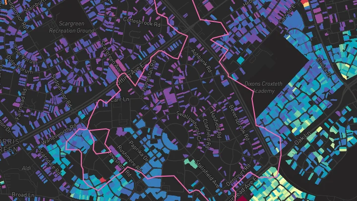 House price heatmap showing property values across Liverpool
