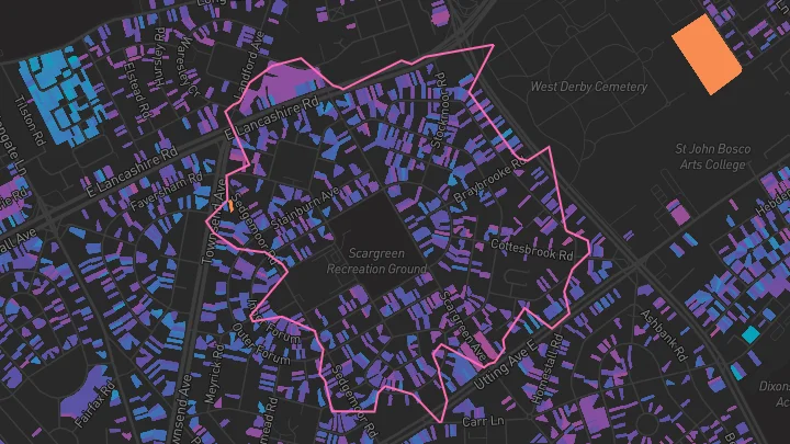House price heatmap showing property values across Liverpool