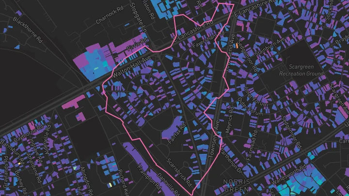 House price heatmap showing property values across Liverpool
