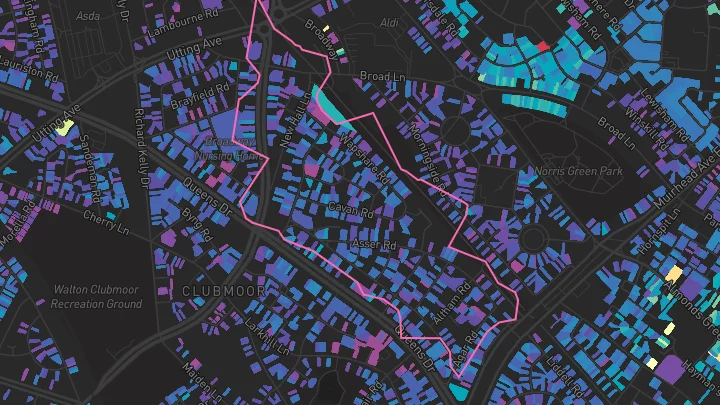 House price heatmap showing property values across Liverpool