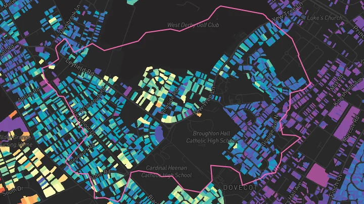House price heatmap showing property values across Liverpool