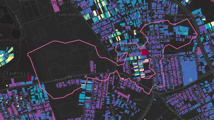 House price heatmap showing property values across Liverpool