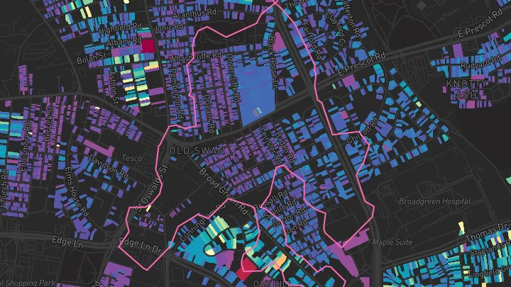 House price heatmap showing property values across Liverpool