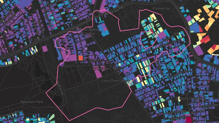 House price heatmap showing property values across Liverpool