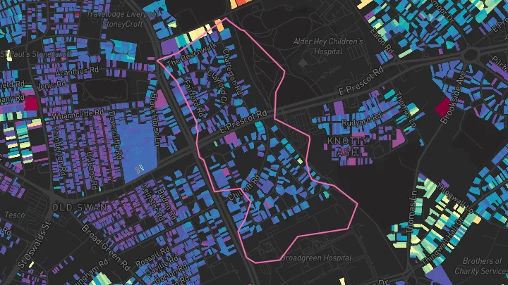 House price heatmap showing property values across Liverpool