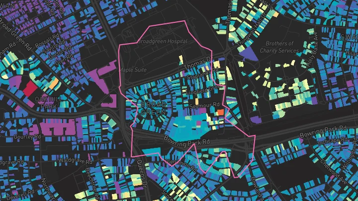 House price heatmap showing property values across Liverpool