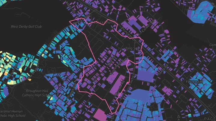 House price heatmap showing property values across Liverpool