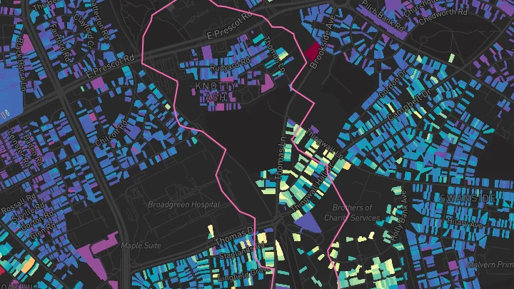 House price heatmap showing property values across Liverpool