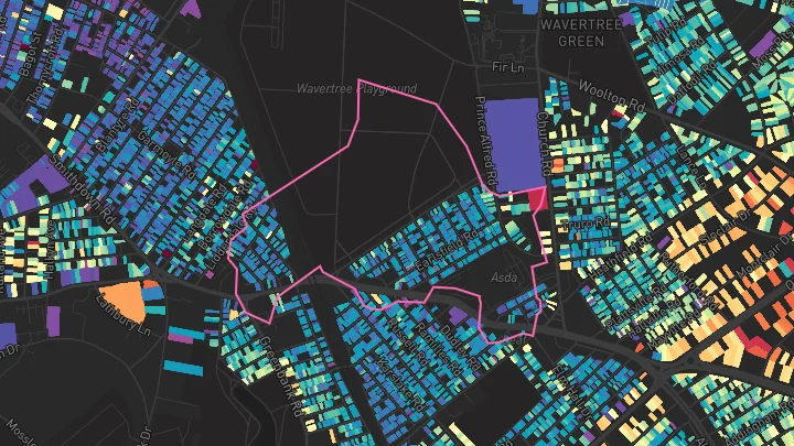 House price heatmap showing property values across Liverpool