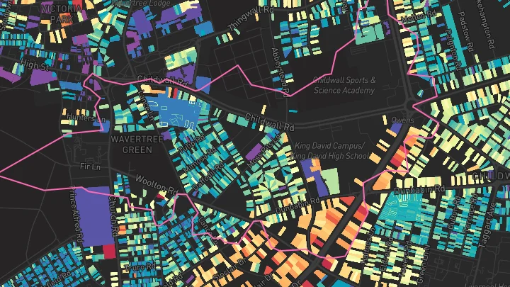 House price heatmap showing property values across Liverpool