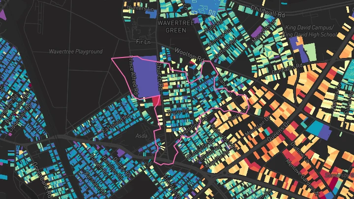 House price heatmap showing property values across Wavertree