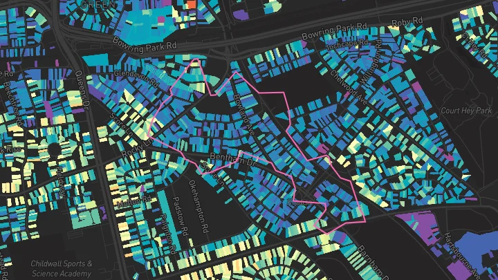House price heatmap showing property values across Liverpool