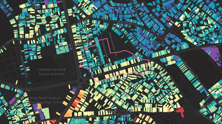 House price heatmap showing property values across Liverpool