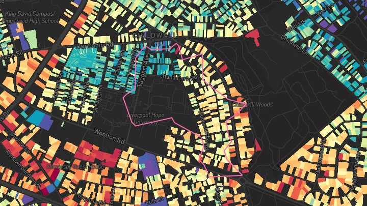 House price heatmap showing property values across Liverpool