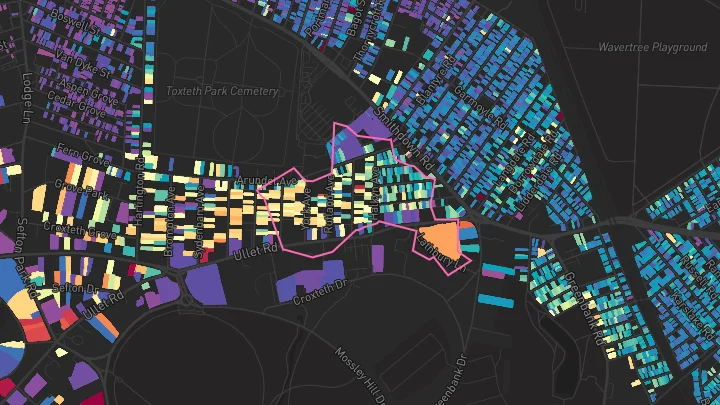 House price heatmap showing property values across Liverpool